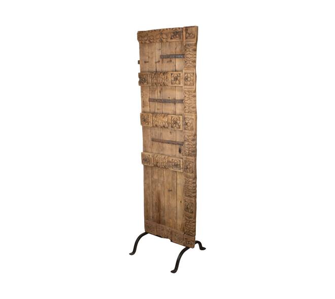 Door rectangular reclaimed wood vintage 42x47x190cm - Cream