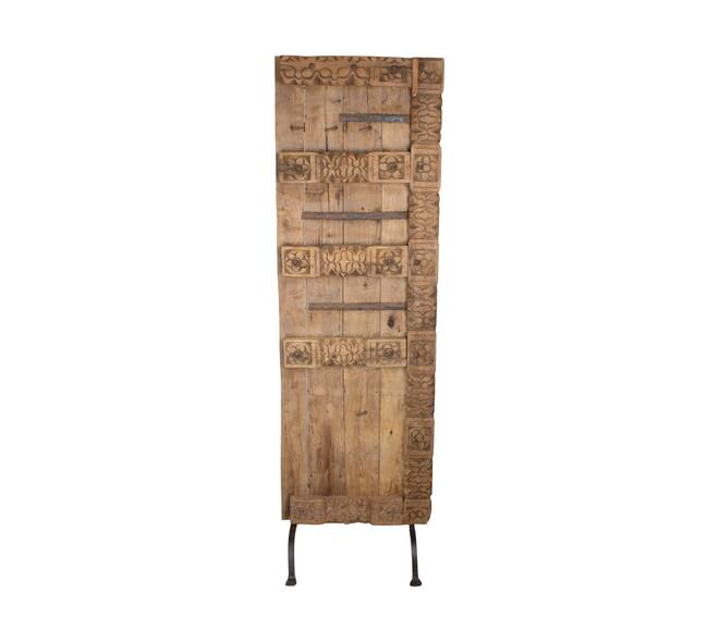 Door rectangular reclaimed wood vintage 42x47x190cm - Cream