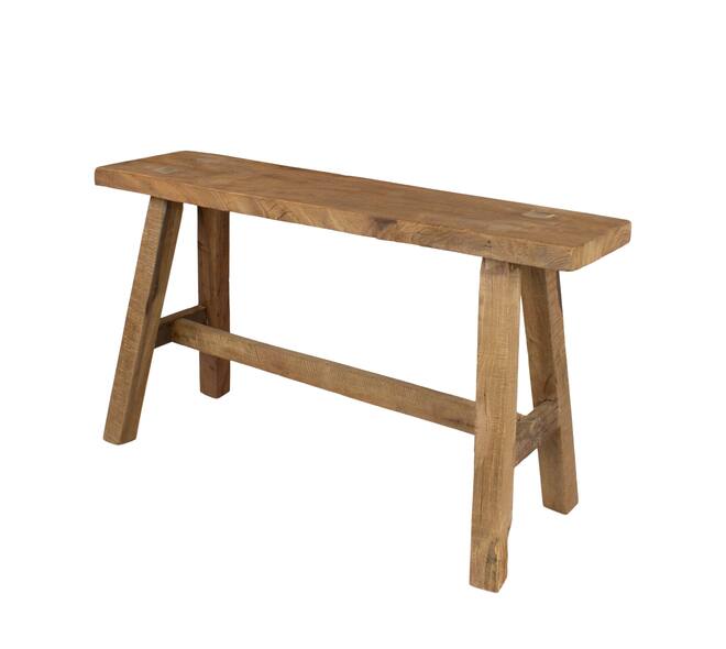 Stool rectangular reclaimed wood 78x20x45cm - Natural