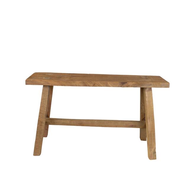 Stool rectangular reclaimed wood 78x20x45cm - Natural