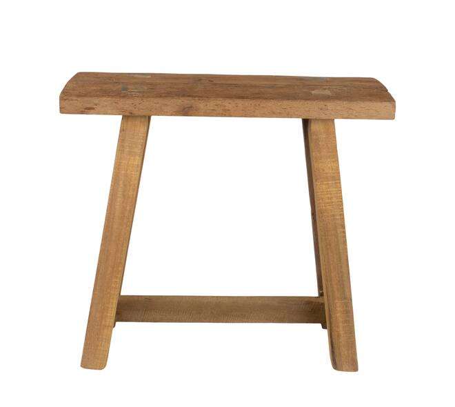 Stool rectangular reclaimed wood 50x20x45cm - Natural