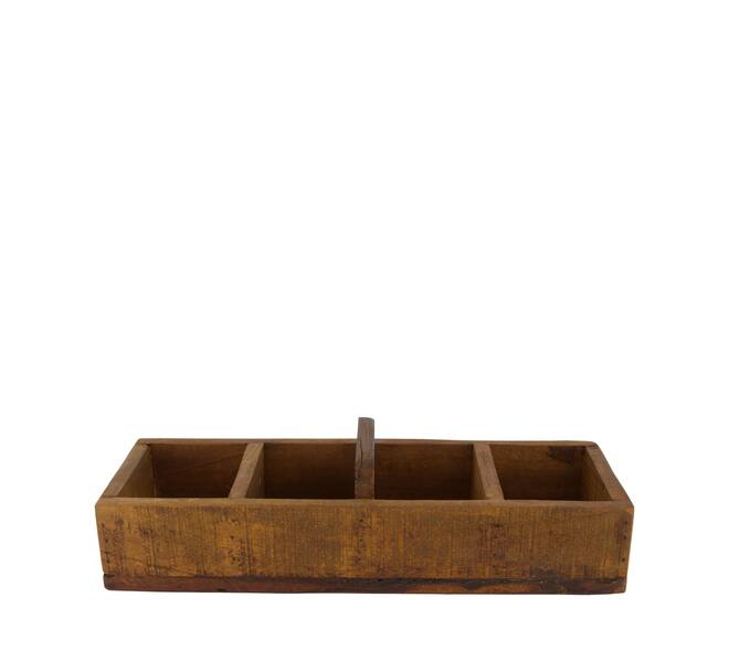 Tray reclaimed wood 37x14x9.5cm - Brown