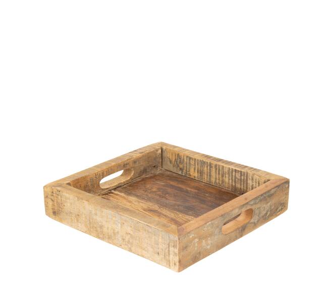 Tray reclaimed wood 28x28x6cm