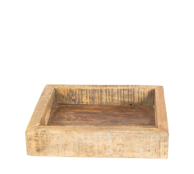 Tray reclaimed wood 28x28x6cm