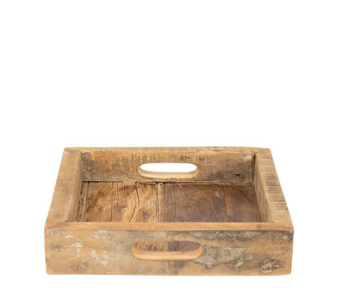Tray reclaimed wood 28x28x6cm