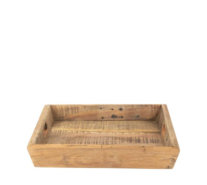Tray reclaimed wood 38x38x7cm - Natural