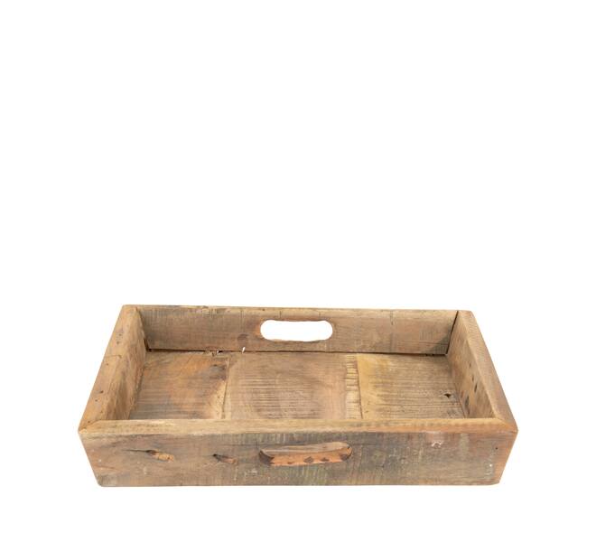 Tray reclaimed wood 38x38x7cm - Natural