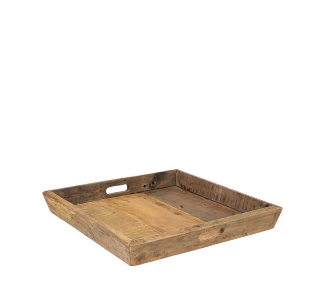 Tray reclaimed wood 46x46x7cm - Natural