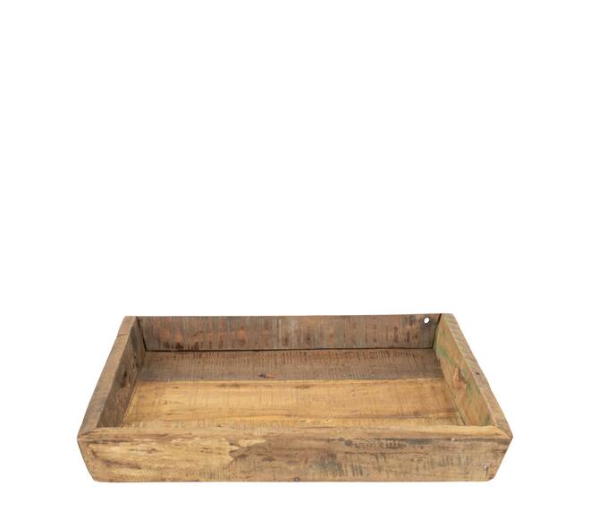 Tray reclaimed wood 46x46x7cm - Natural