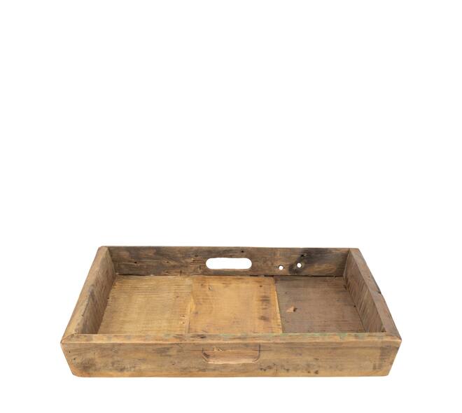 Tray reclaimed wood 46x46x7cm - Natural