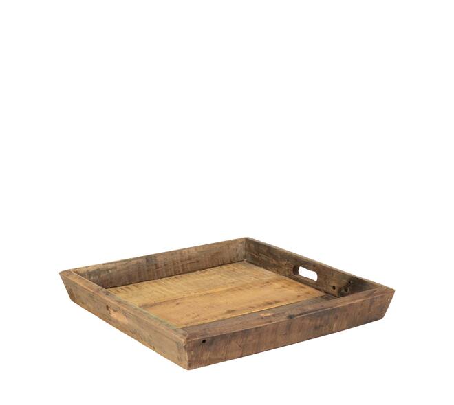 Tray reclaimed wood 46x46x7cm - Natural
