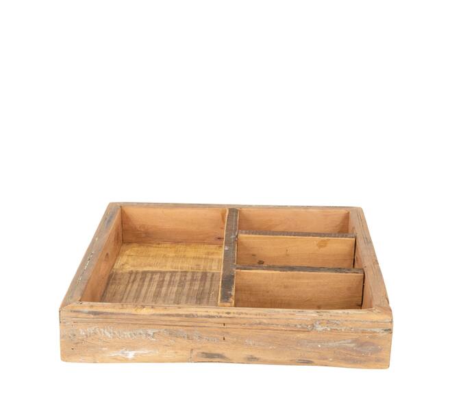 Tray reclaimed wood vintage 38x38x7cm