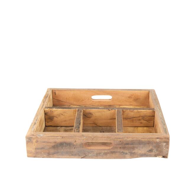 Tray reclaimed wood vintage 38x38x7cm