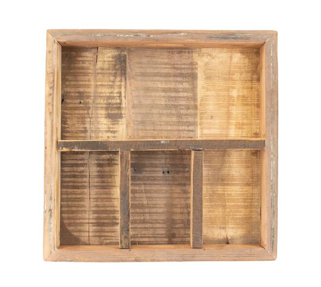 Tray reclaimed wood vintage 38x38x7cm