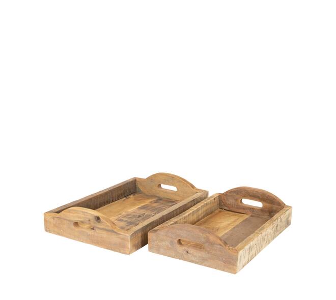Tray reclaimed wood vintage 47x31x6cm S2 - Natural