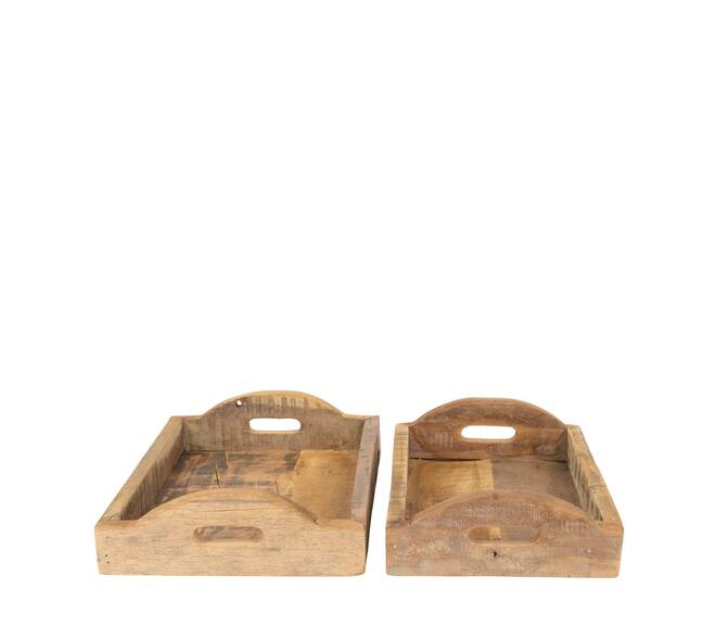 Tray reclaimed wood vintage 47x31x6cm S2 - Natural