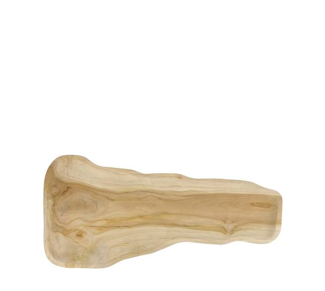 Tray organic teak wood 58x28x2.5cm - Natural
