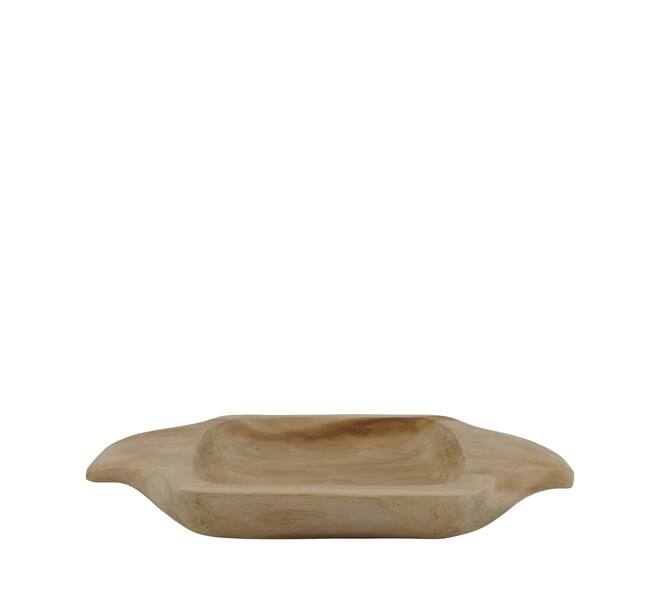 Bowl rectangular teak wood with handle 38x28x5cm