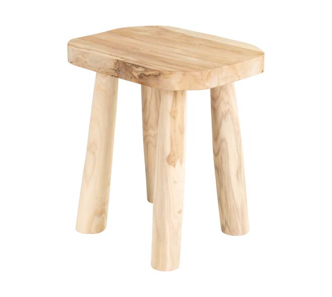 Stool rectangular teak wood 38x28x42cm