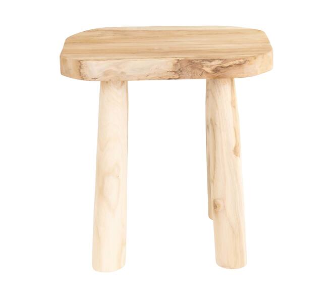 Stool rectangular teak wood 38x28x42cm