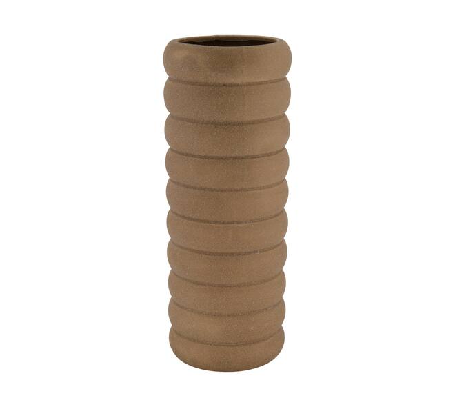 Vase round ceramic 9.5x9.5x25cm - Brown