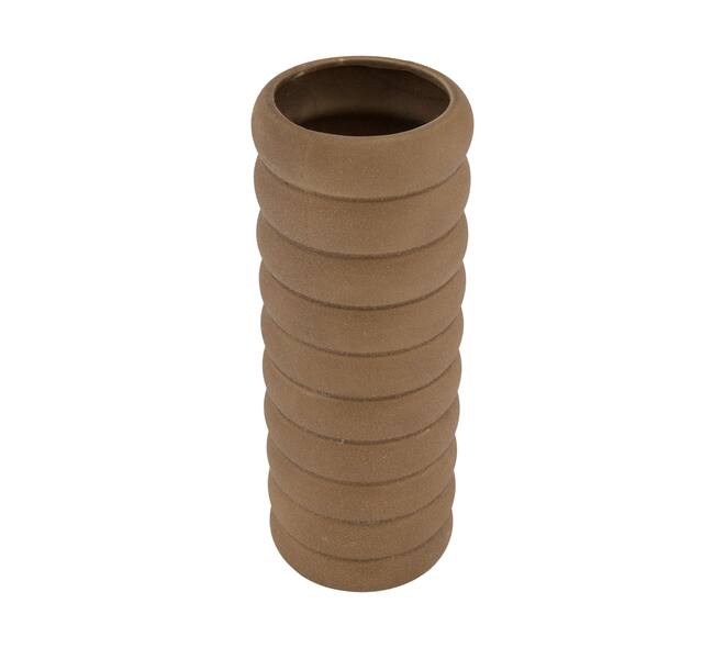 Vase round ceramic 9.5x9.5x25cm - Brown