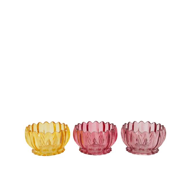 Tealight holder glass 10.6x10.6x6.2cm C/3