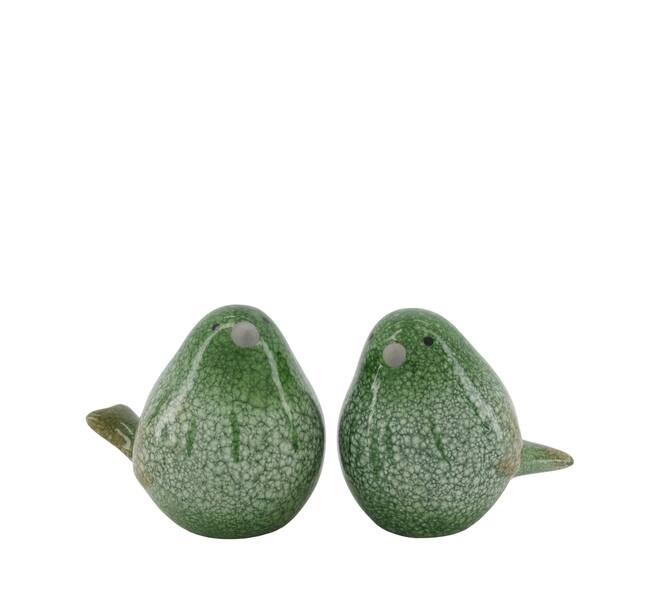 Bird terracotta 9.5x13.5x12cm  - Green