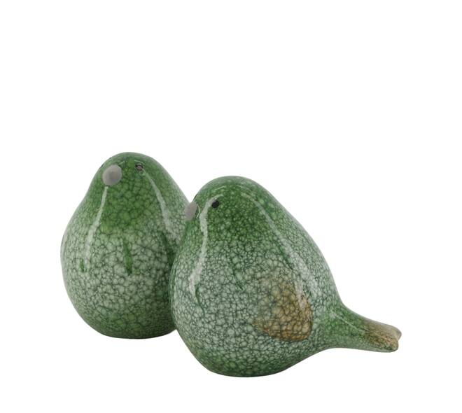 Bird terracotta 9.5x13.5x12cm  - Green