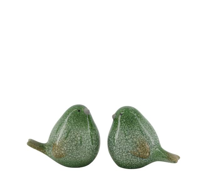 Bird terracotta 9.5x13.5x12cm  - Green