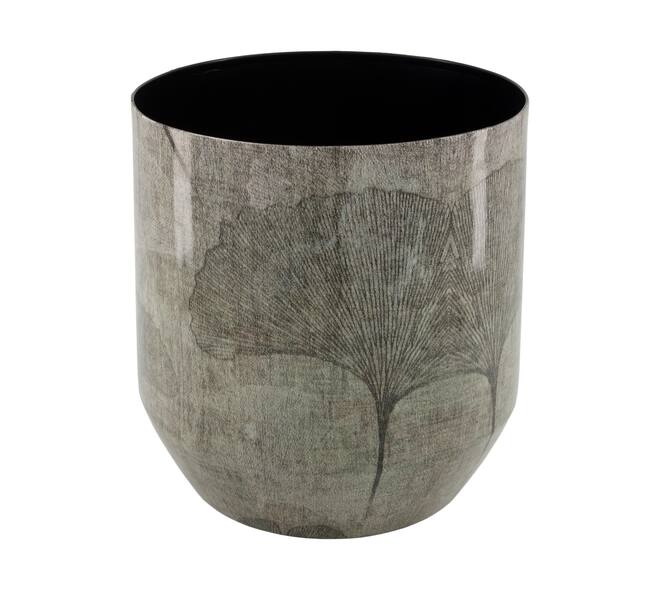 Planter leaf metal 22x22x22.5cm  - Grey