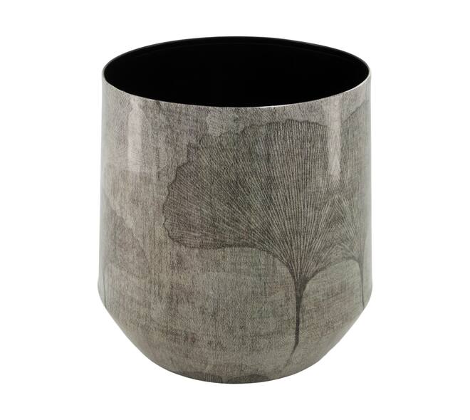 Planter leaf metal 22x22x22.5cm  - Grey
