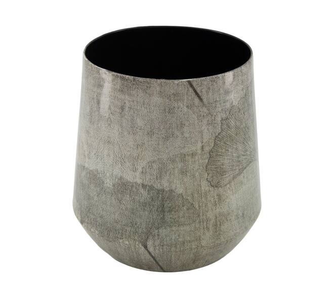 Planter leaf metal 22x22x22.5cm  - Grey