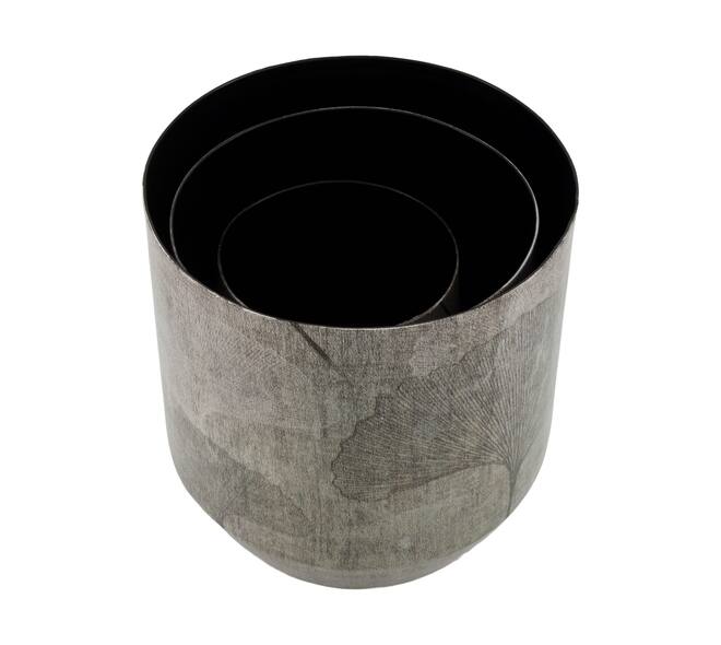 Planter leaf metal 22x22x22.5cm  - Grey
