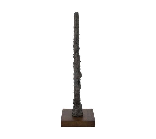 Statue with mango wood base aluminium 19x9x30cm - Brown