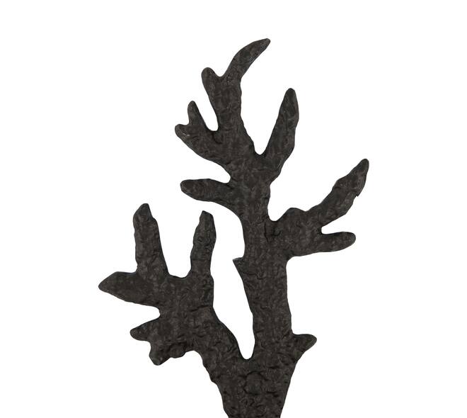 Statue with mango wood base aluminium 19x9x30cm - Brown
