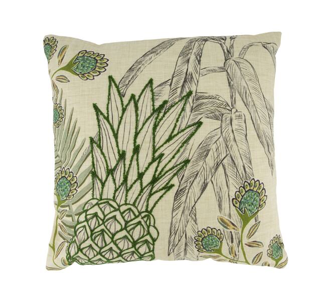 Cushion botanic print cotton 45x45x8cm