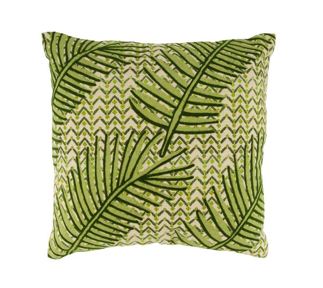 Cushion leaf print cotton 45x45x8cm