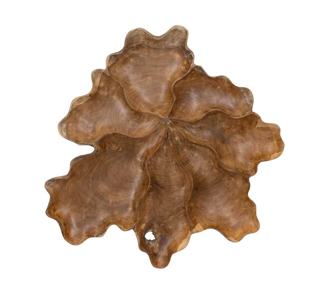 Wall art organic teak wood 67x61x6cm - Natural