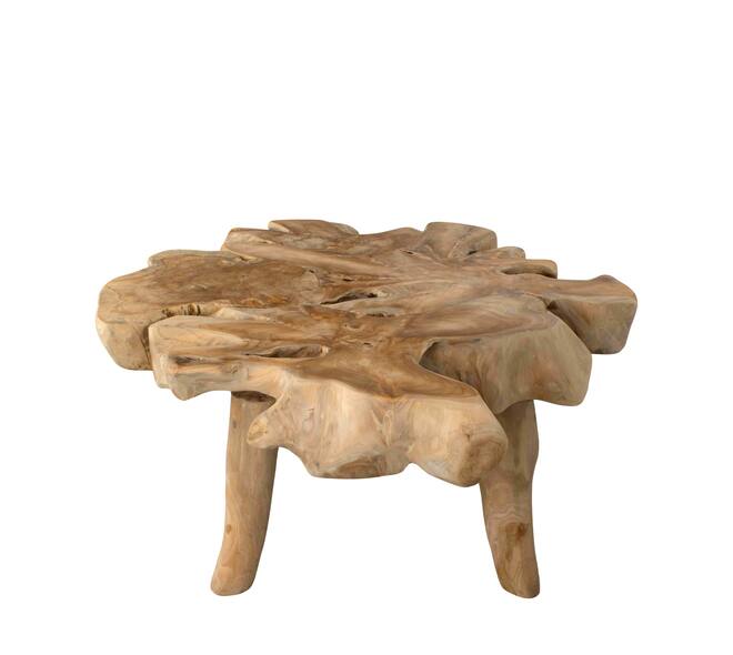 Side table teak wood 90x90x48cm - Natural