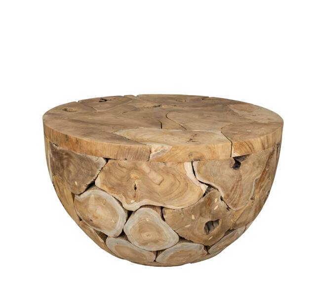 Side table round teak wood 90x90x51cm