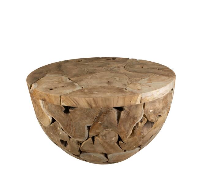 Side table round teak wood 90x90x51cm