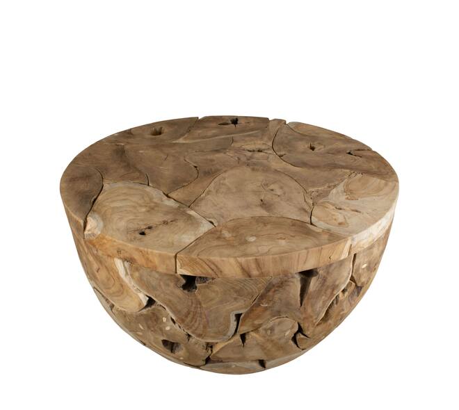 Side table round teak wood 90x90x51cm