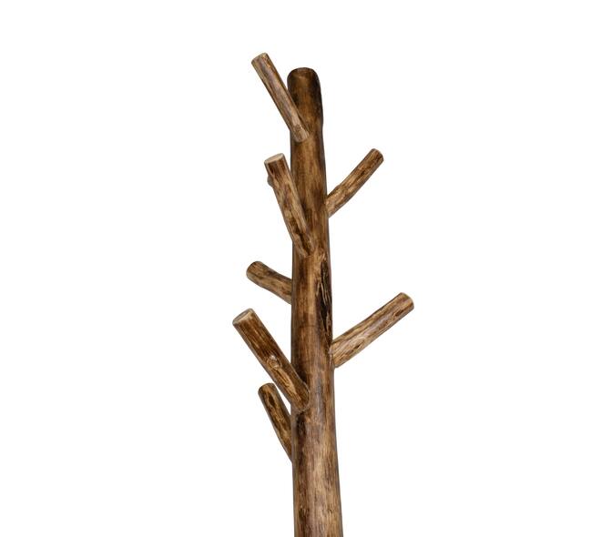 Coat rack with 8 hooks teak wood 30x30x200cm - Natural