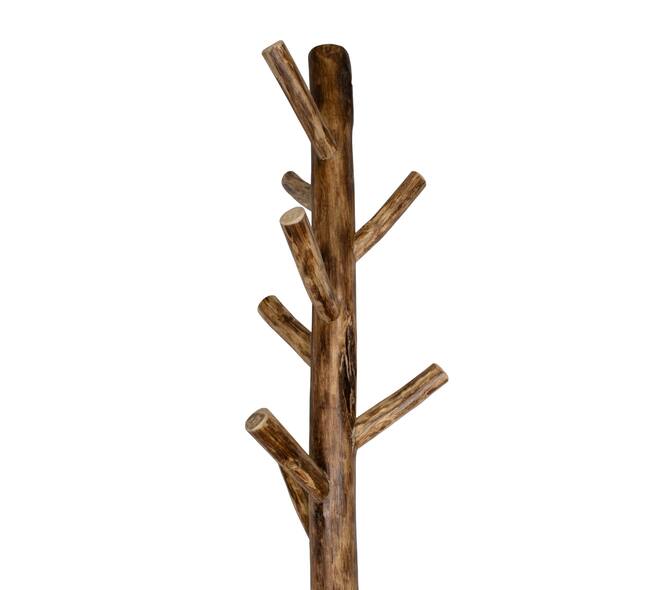 Coat rack with 8 hooks teak wood 30x30x200cm - Natural