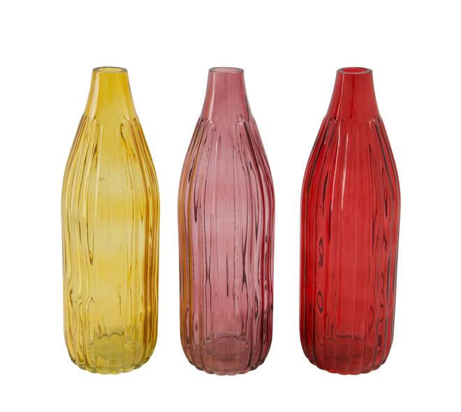 Bottle glass 8.5x8.5x28cm  - Pink