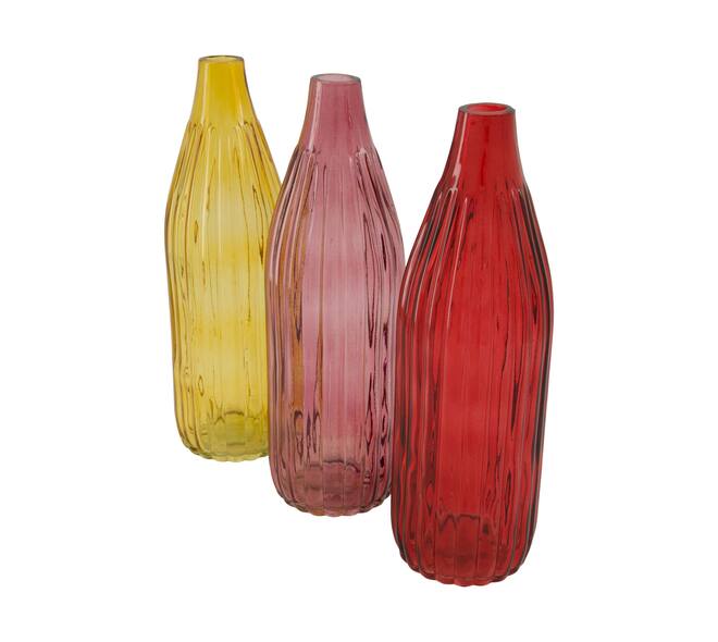 Bottle glass 8.5x8.5x28cm  - Pink