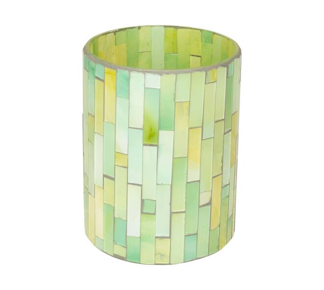 Tealight holder glass 10x10x14cm - Green