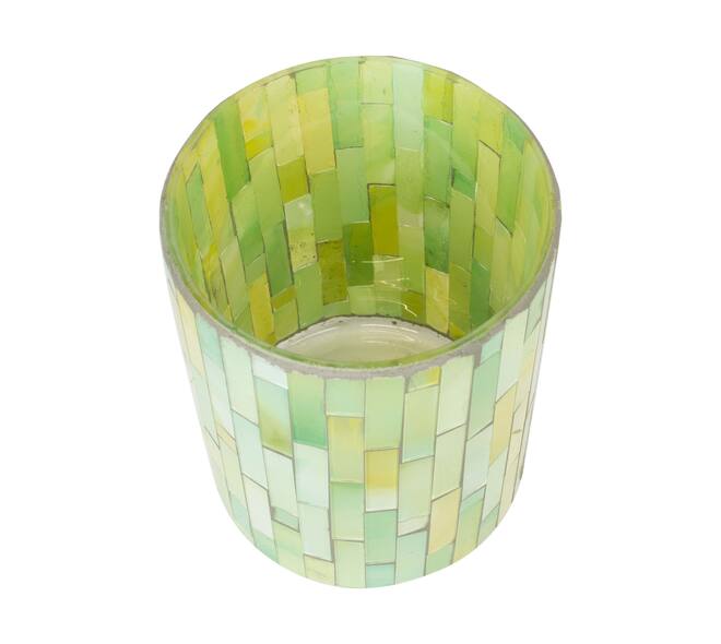 Tealight holder glass 10x10x14cm - Green