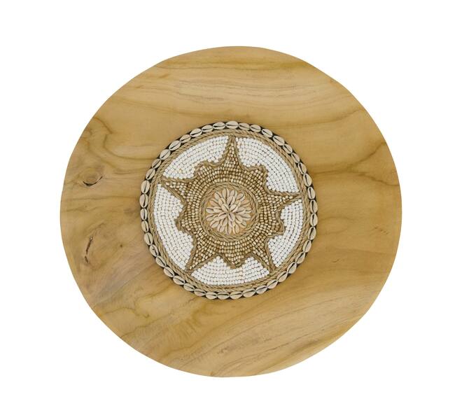 Wall art round teak wood 38x38x3cm